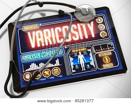 Varicosity on the Display of Medical Tablet.