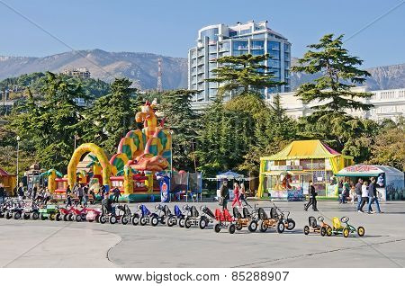 Entertainment For Children On The Waterfront In Yalta