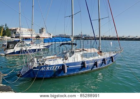Yachts And Boats In The Bay Of Yalta