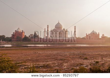 Mehtab Bagh. View Of Taj Mahal In The Evening