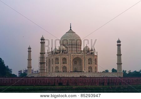 View Of Taj Mahal From Mehtab Bagh At Sunset