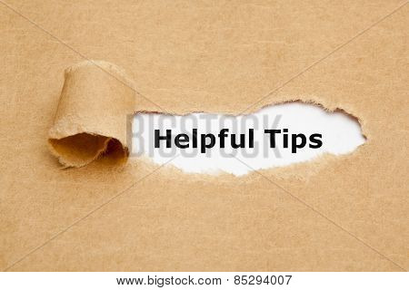 Helpful Tips Torn Paper