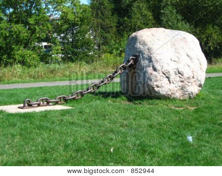 Stary piłkę i łańcuch