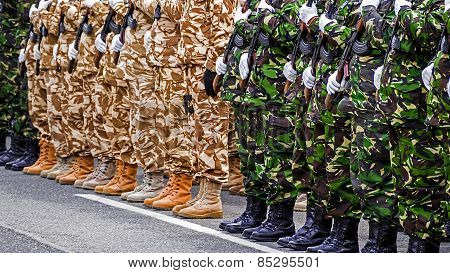 Platoon Of Soldiers In Formation
