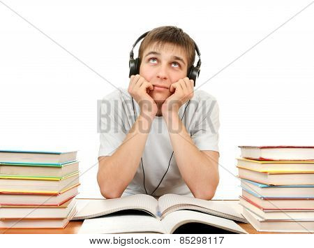 Bored Student In Headphones