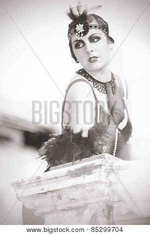 Portrait Of The Beautiful Retro Woman 1920S - 1930S