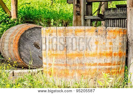 Old Wood Barrel