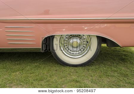 The rear end of a Cadillac car
