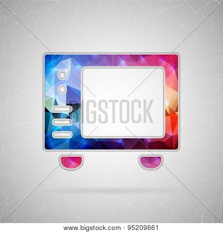 Abstract creative concept vector icon of microwave. For web and mobile content isolated on backgroun