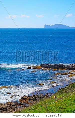 Alghero Coastline With Capo Caccia On The Background