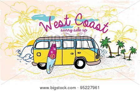Van on a beach