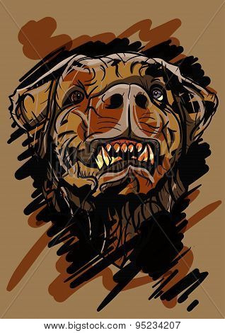 Dog head illustration - editable vector graphic
