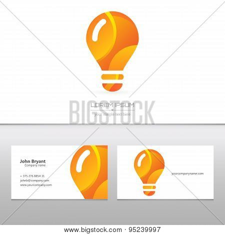 Abstract Creative concept vector image logo of bulb for web and mobile applications isolated on back