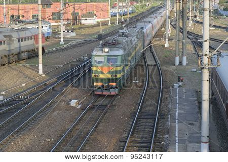 The Passenger Train Arrives At The Railway Station