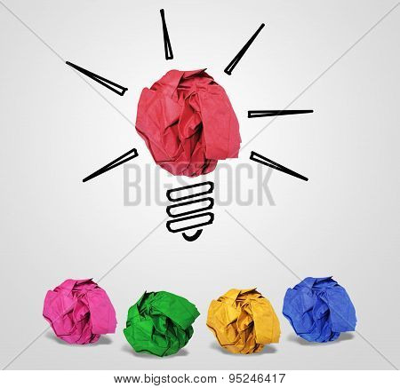 A Conceptual photo describing many ideas being floated on table