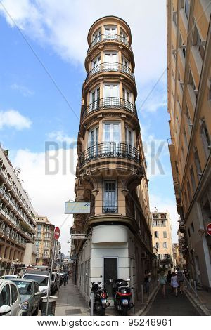 Narrow Streets And Hotel In Old Town Of Nice