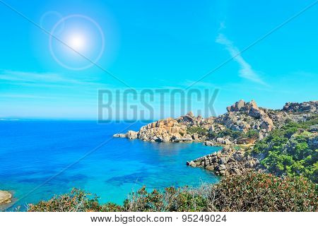 Capo Testa Shoreline On A Sunny Day