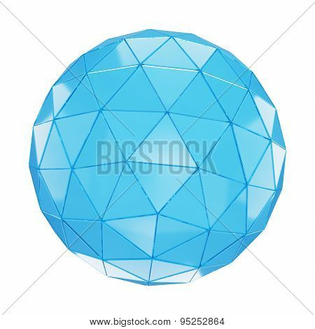Geometric triangular blue sphere