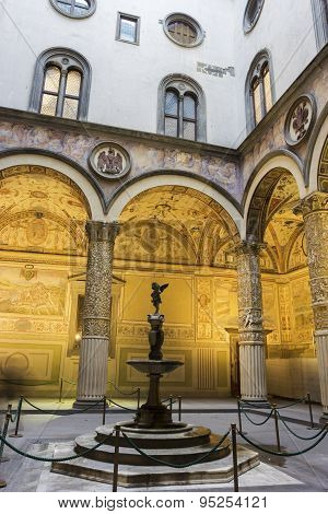 Courtyard In Palazzo Vecchio In Florence, Italy