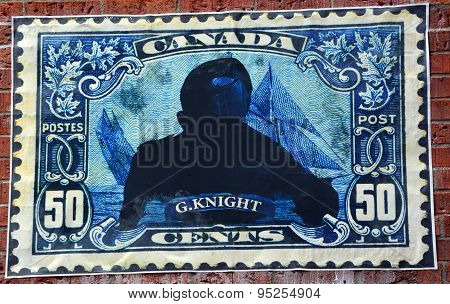 Street art Montreal stamp