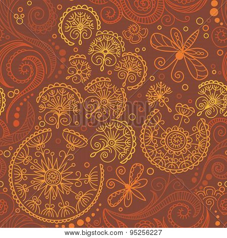 vector seamless color floral pattern