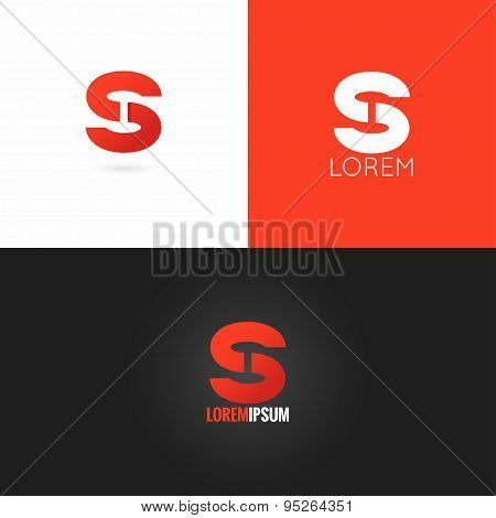 letter S logo design icon set background