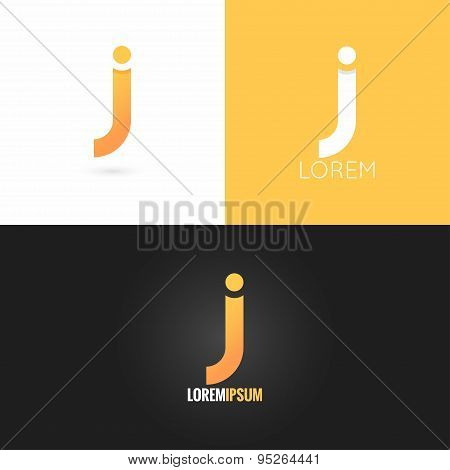 letter J logo design icon set background