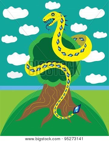 Snake and tree.