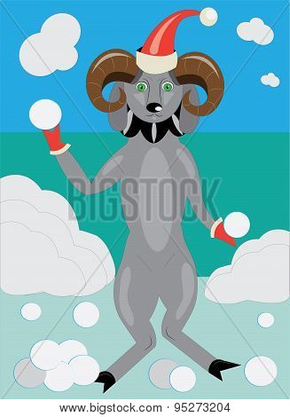 Ram and snow.