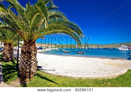 Idyllic Palm Beach In Primosten