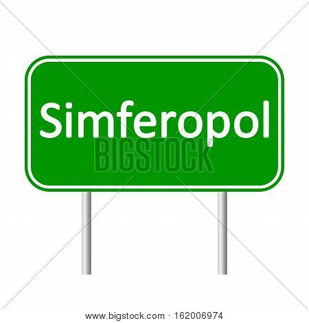 Simferopol road sign isolated on white background.