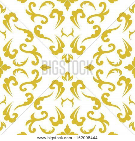 Damask seamless classic pattern. Vintage Baroque delicate background. Classic damask ornament for wallpapers textile fabric wrapping wedding invitation. Exquisite floral baroque template.