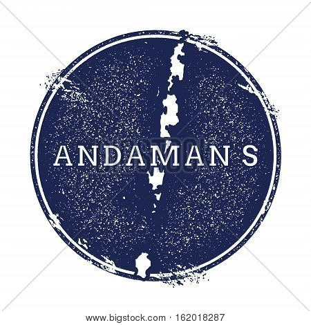 Andaman Islands Vector Map. Grunge Rubber Stamp With The Name And Map Of Island, Vector Illustration
