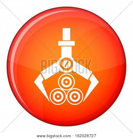 Log loader icon in red circle isolated on white background vector illustration