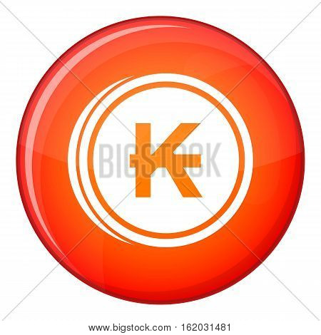 Coins lao kip icon in red circle isolated on white background vector illustration
