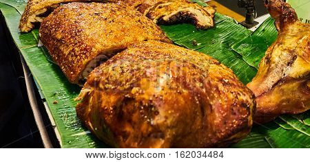 this image is Grilled pork in markat
