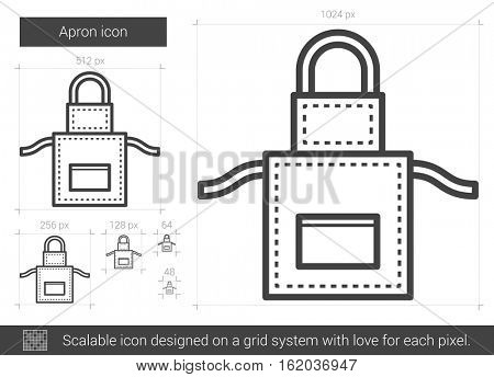 Apron vector line icon isolated on white background. Apron line icon for infographic, website or app. Scalable icon designed on a grid system.