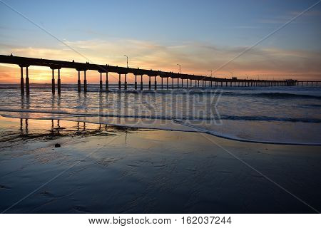 Sunset At Ocean Beach Pier Ca