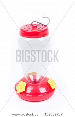 Hummingbird Nectar Feeder Isolated On White Background