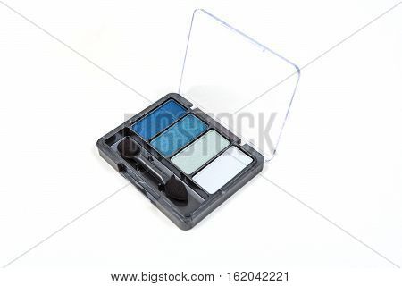Blue Eyeshadow Palette Isolated On White Background