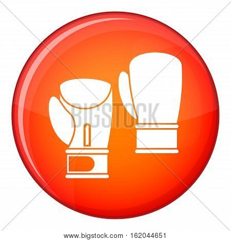 Boxing gloves icon in red circle isolated on white background vector illustration