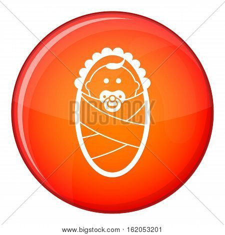 Newborn icon in red circle isolated on white background vector illustration