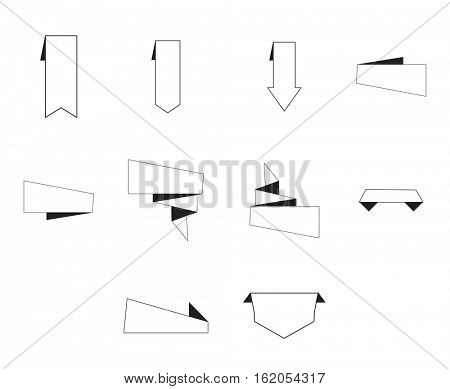 Vector icon set for book marks on white background