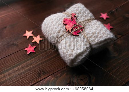 Knitted Snood With Stars And Angel Look Like Gift