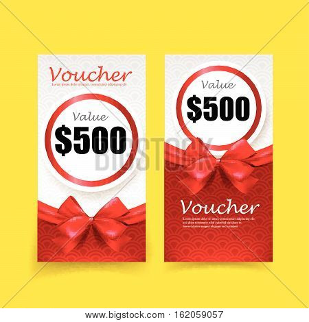 Collection of chinese style voucher template vector illustration eps10