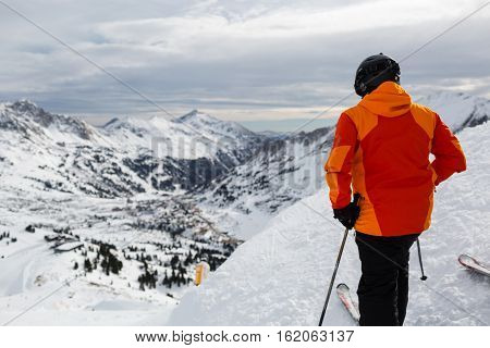 Male Skier Ready For Skiing