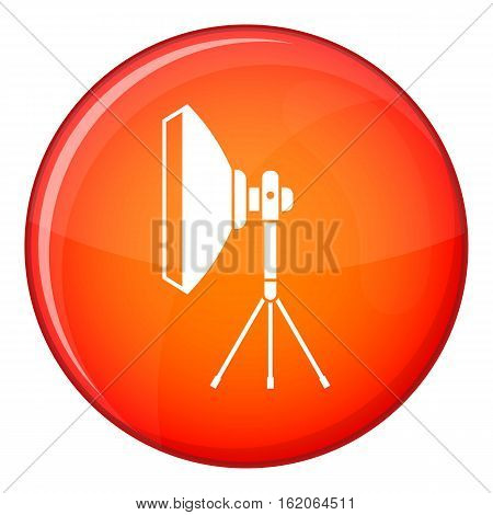 Studio lighting equipment icon in red circle isolated on white background vector illustration