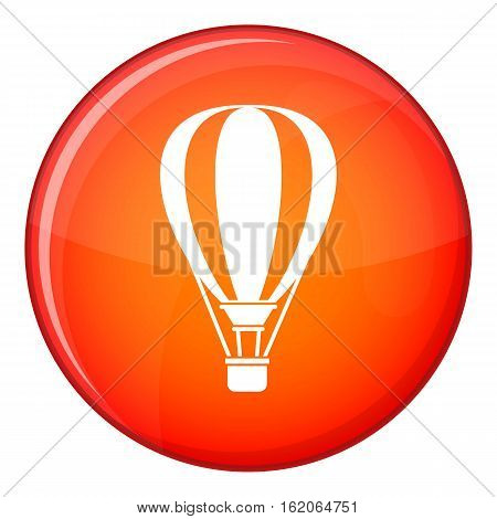Hot air ballon icon in red circle isolated on white background vector illustration