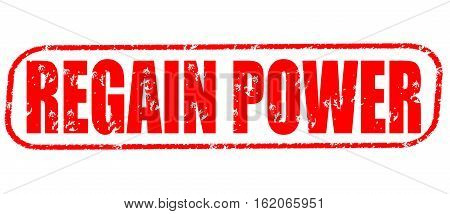 Regain power on the white background, red illustration