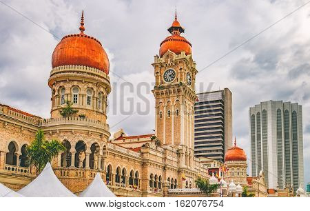 Bangunan Sultan Abdul Samad located along Jalan Raja in front of the Dataran Merdeka or Independence Square. The building serves as the backdrop for important events and parades